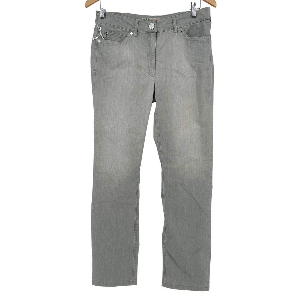 Zerres Comfort-S Jeans Women 12S Gray Straight Leg Stretch Denim Minimalist